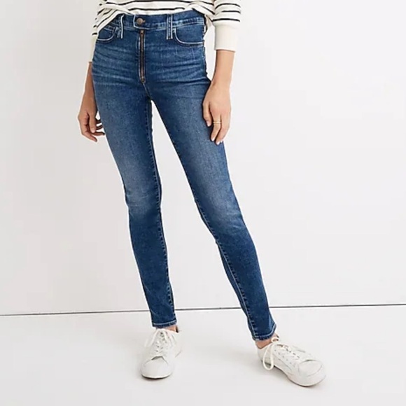 Madewell High-Rise Roadtripper Skinny Jeans Ridgefield Wash Zip-Front Size 27 - Picture 1 of 16